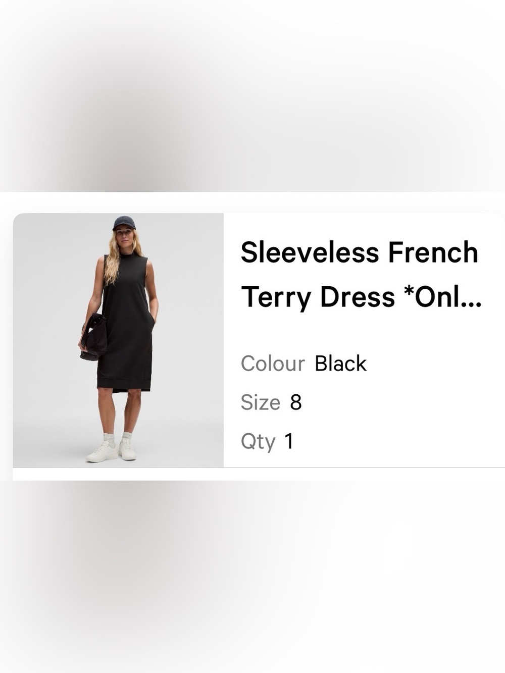 lululemon athletica Sleeveless Black French Terry Dress